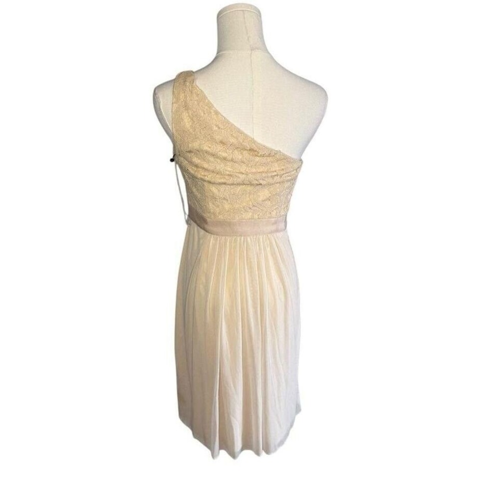 ADRIANNA‎ PAPELL dress womens 4 Embellished Pink One Shoulder Lace Cocktail - Picture 2 of 3